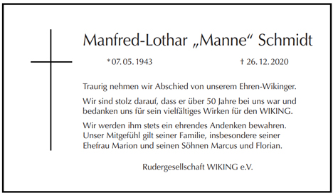 Traueranzeige von Manfred-Lothar Manne Schmidt von Berliner Morgenpost