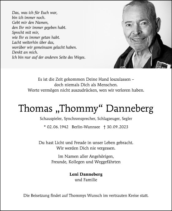 Traueranzeige von Thomas  Danneberg von Berliner Morgenpost