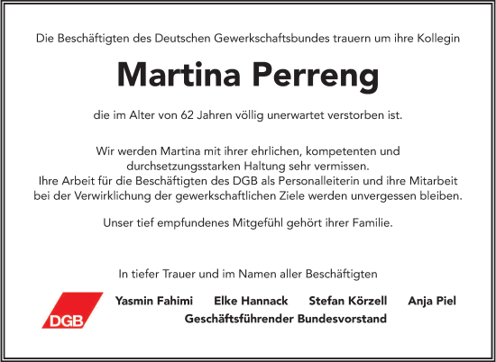 Traueranzeige von Martina Perreng von Berliner Morgenpost