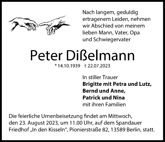 Traueranzeige von Peter Dißelmann 