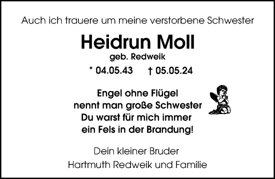 Traueranzeige von Heidrun Moll von Berliner Morgenpost