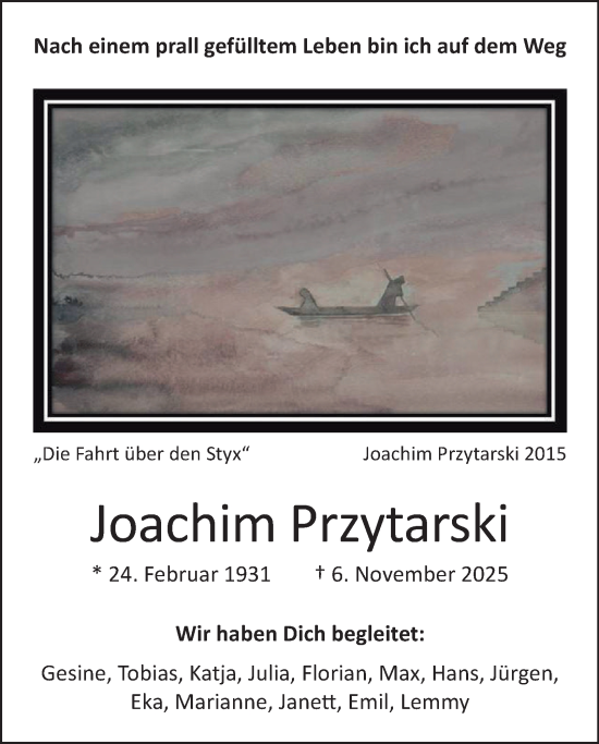 Traueranzeige von Joachim Przytarski von Berliner Morgenpost