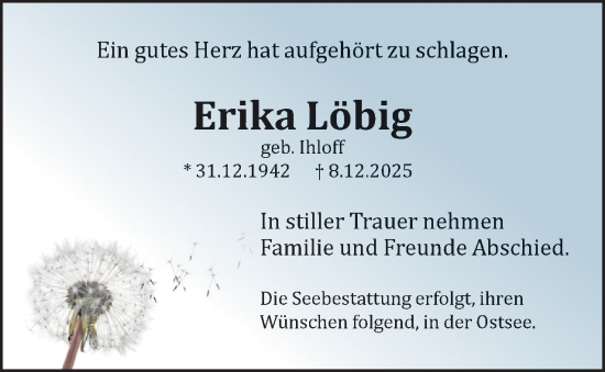 Traueranzeige von Erika Löbig 