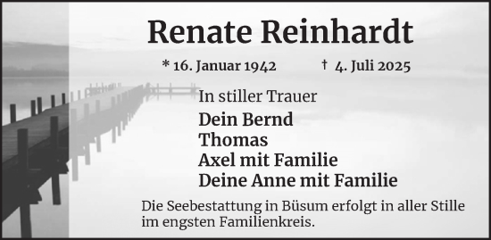 Traueranzeige von Renate Reinhardt von Berliner Morgenpost